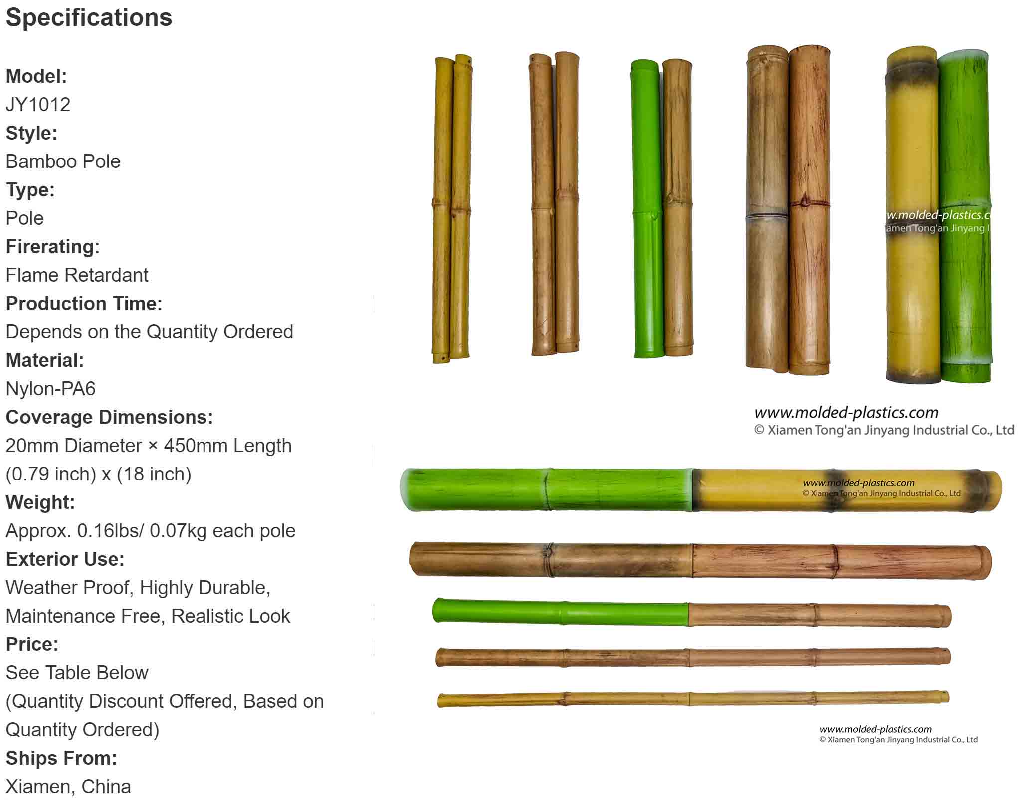 synthetic <a href=https://www.molded-plastics.com/Artificial-Bamboo.html target='_blank'>Bamboo poles</a> description