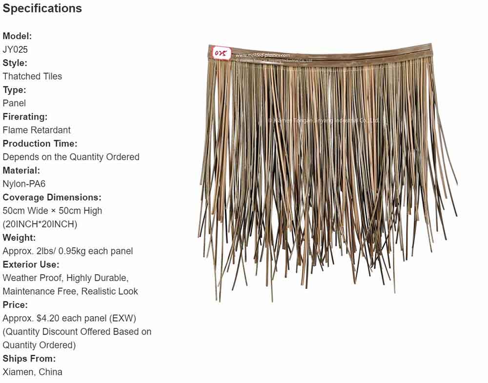 African reed style thatch