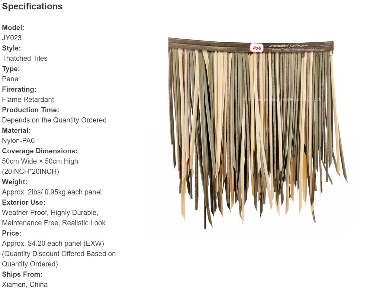 Artificial Thatch Artificial Thatch