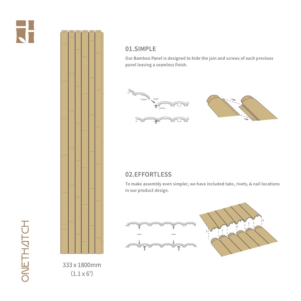 Bamboo Panel (Slat, Synthetic Bamboo)